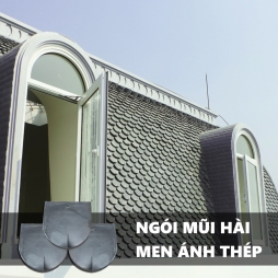 ngói mũi hài men ánh thép lợp biệt thự tân cổ điển
