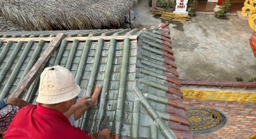 Ngói âm dương Hải Long tại chùa Đồng Tháp