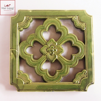 Gạch thông gió hoa bưởi men xanh đồng cổ 40x40 cm 01