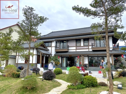 ngói âm dương men ghi xám