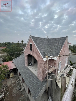 Gạch thẻ ốp tường 70% màu đỏ đậm 30% màu đỏ đào 01