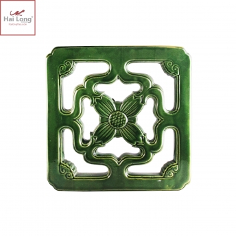 Gạch thông gió hoa roi men xanh đồng cổ - Hải Long Tiles