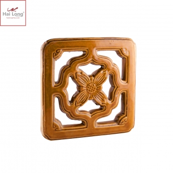 Gạch thông gió hoa roi tráng men vàng - Hải Long Tiles