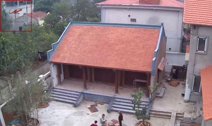 Ngói hài cổ màu đất nung kiến trúc tâm linh - nhà thờ tổ 01