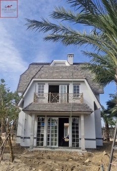 Ngói ManVillas men ghi xám đá trên công trình thực tế