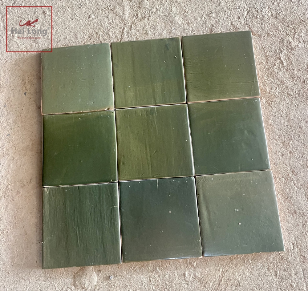 Gạch lát men xanh rêu cổ 20x20 (cm)